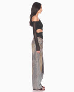 Side Stripe Tulle Top