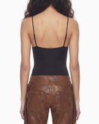 Black Lace Neckline Bodysuit