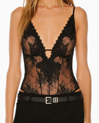 V-Neck Lace Bodysuit