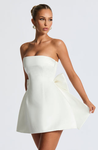 Abbey Mini Dress - Ivory - glavon