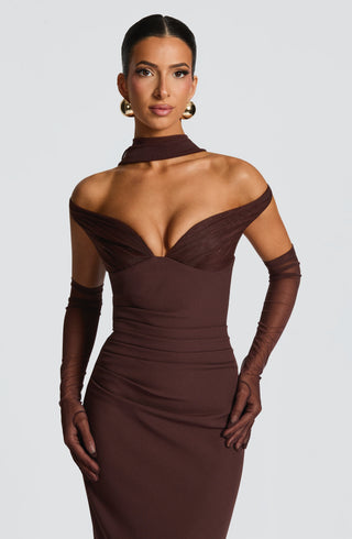 Abigail Maxi Dress - Plum Brown - glavon
