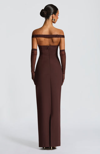 Abigail Maxi Dress - Plum Brown - glavon