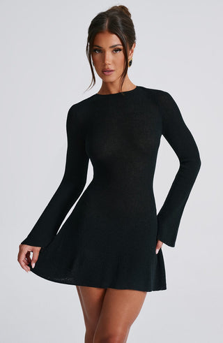 Adalee Mini Dress - Black - glavon