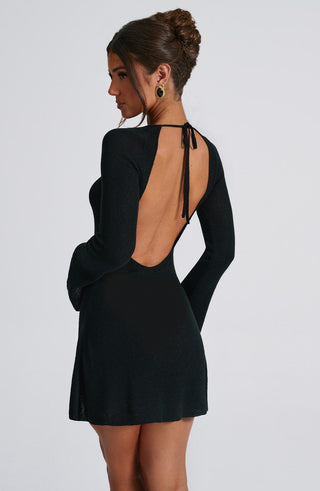 Adalee Mini Dress - Black - glavon