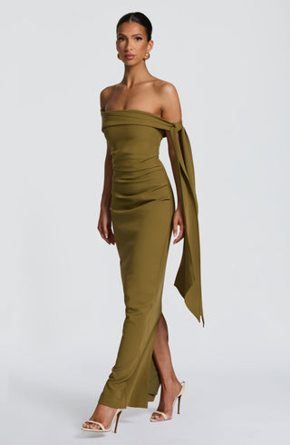 Addie Maxi Dress - Deep Olive - glavon