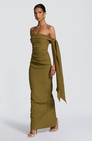 Addie Maxi Dress - Deep Olive - glavon