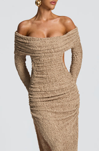 Adelphia Midi Dress - Beige - glavon