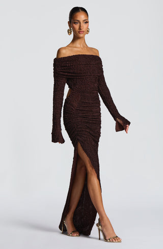 Adelphia Midi Dress - Plum Brown - glavon