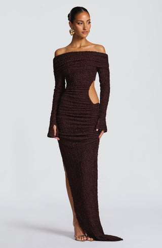 Adelphia Midi Dress - Plum Brown - glavon