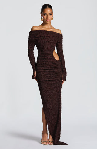 Adelphia Midi Dress - Plum Brown - glavon