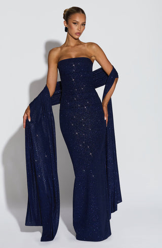 Agnes Shawl - Navy Sparkle - glavon