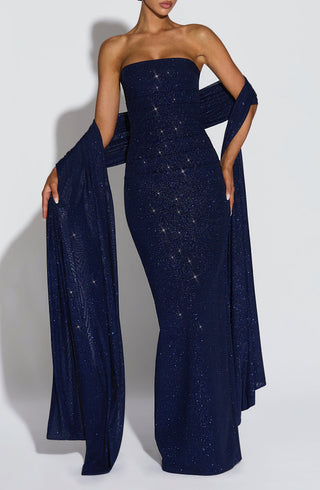 Agnes Shawl - Navy Sparkle - glavon
