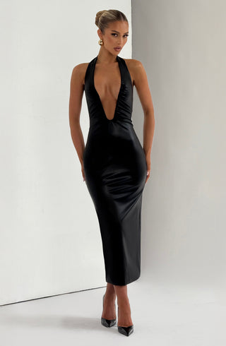 Ainsley Midi Dress - Black - glavon