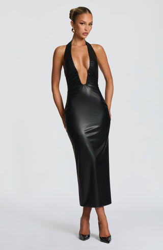 Ainsley Midi Dress - Black - glavon