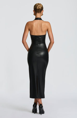Ainsley Midi Dress - Black - glavon