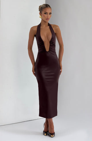 Ainsley Midi Dress - Burgundy - glavon