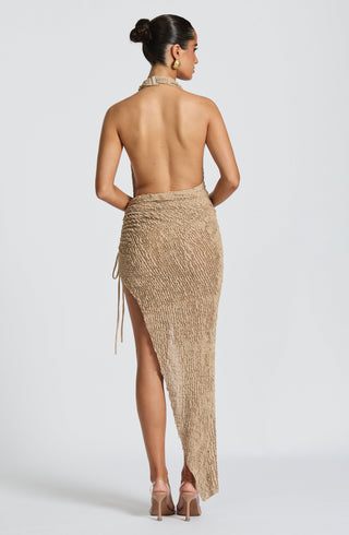 Airla Midi Dress - Beige - glavon