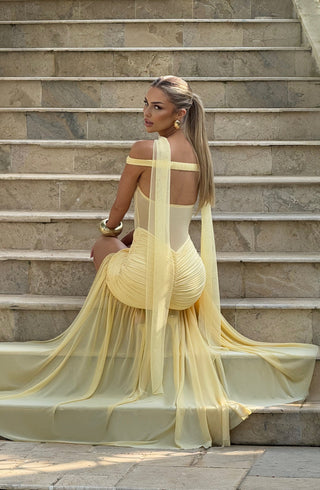 Alaia Maxi Dress - Lemon - glavon