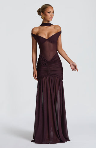 Alaia Maxi Dress - Plum - glavon