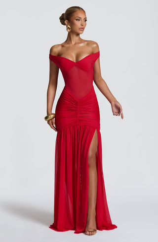 Alaia Maxi Dress - Red - glavon