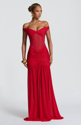 Alaia Maxi Dress - Red - glavon