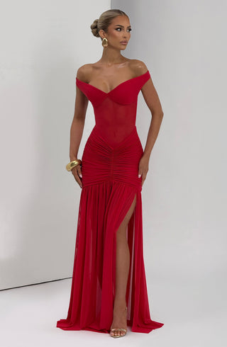 Alaia Maxi Dress - Red - glavon