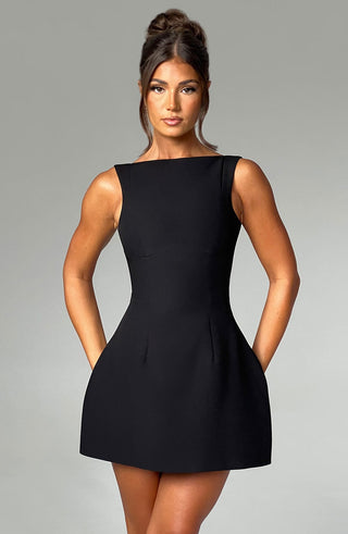 Alana Mini Dress - Black - glavon