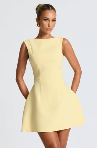 Alana Mini Dress - Lemon - glavon