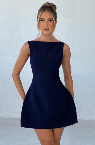 Alana Mini Dress - Navy - glavon