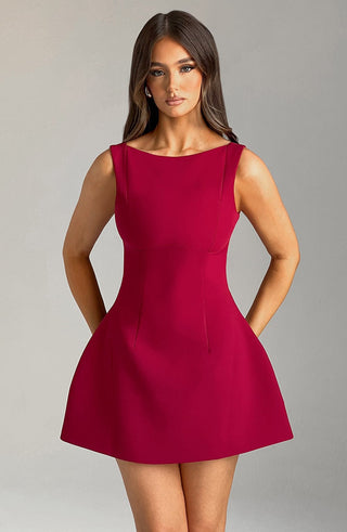 Alana Mini Dress - Wine - glavon
