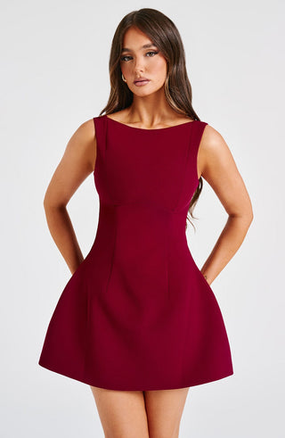 Alana Mini Dress - Wine - glavon