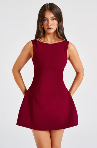 Alana Mini Dress - Wine - glavon