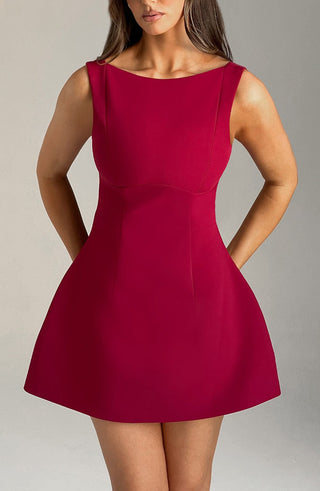 Alana Mini Dress - Wine - glavon
