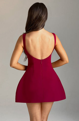 Alana Mini Dress - Wine - glavon