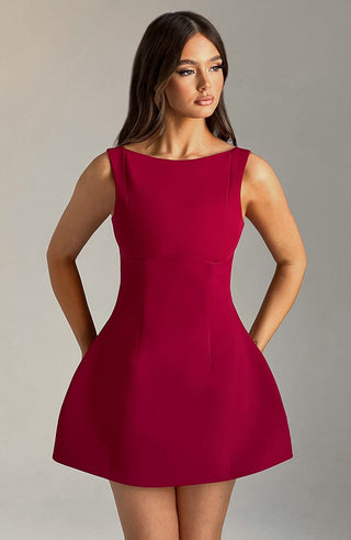 Alana Mini Dress - Wine - glavon