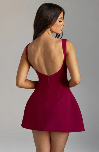 Alana Mini Dress - Wine - glavon