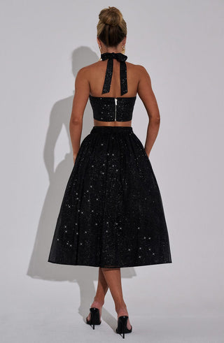 Alani Crop Top - Black Sparkle - glavon