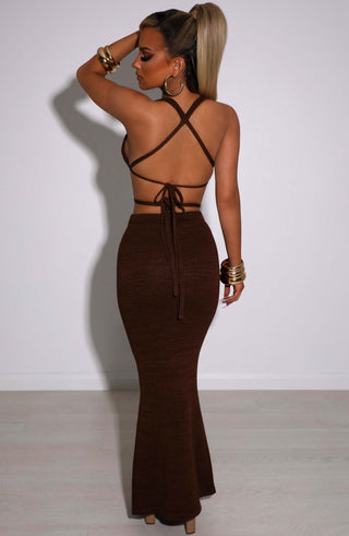 Alexa Maxi Skirt - Chocolate - glavon