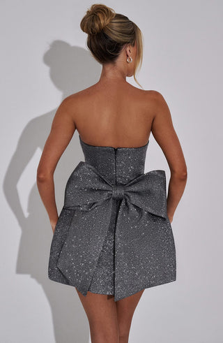 Alice Mini Dress - Grey Sparkle - glavon