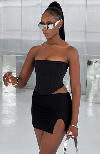 Alina Mini Skirt - Black - glavon