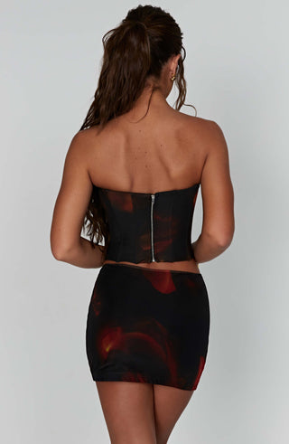 Alina Mini Skirt - Fire Print - glavon