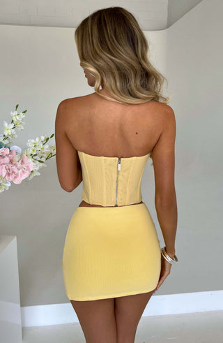 Alina Mini Skirt - Lemon - glavon