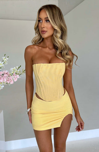 Alina Mini Skirt - Lemon - glavon