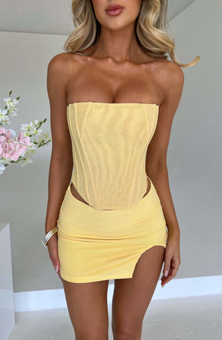 Alina Mini Skirt - Lemon - glavon