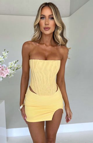 Alina Mini Skirt - Lemon - glavon
