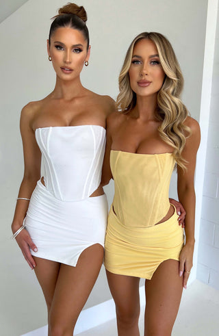 Alina Mini Skirt - Lemon - glavon