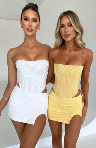 Alina Mini Skirt - White - glavon