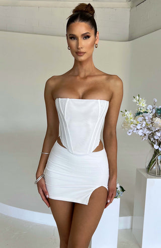 Alina Mini Skirt - White - glavon