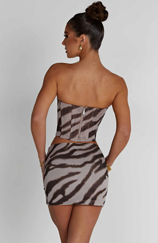 Alina Mini Skirt - Zebra Print - glavon
