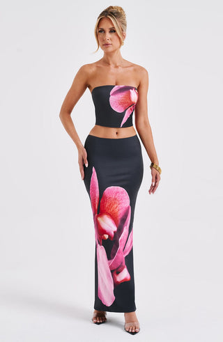 Allegra Top - Black Floral Print - glavon